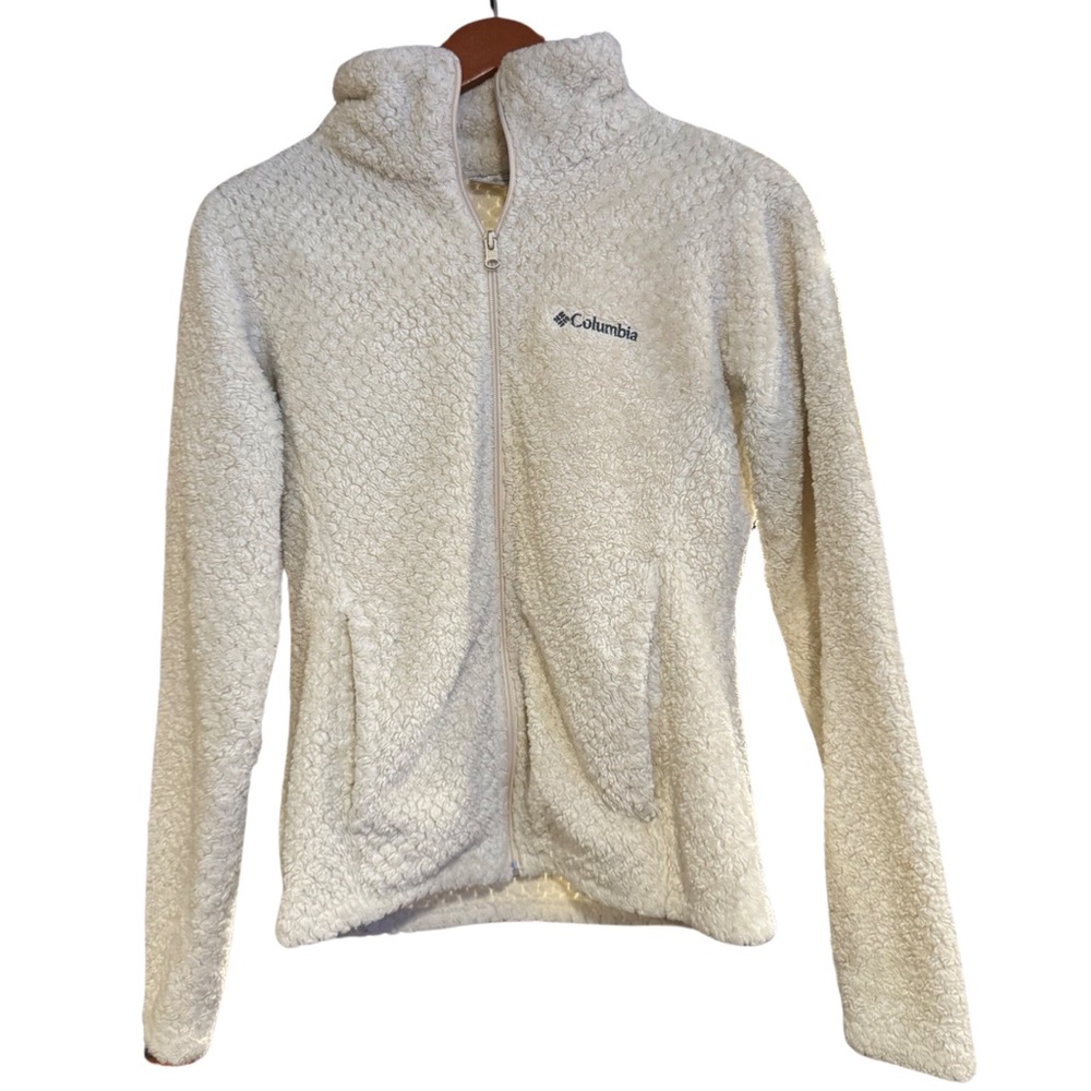 Columbia Fleece Long Sleeve Zip Up Collared Jacket Interchange Bugaboo M Beige